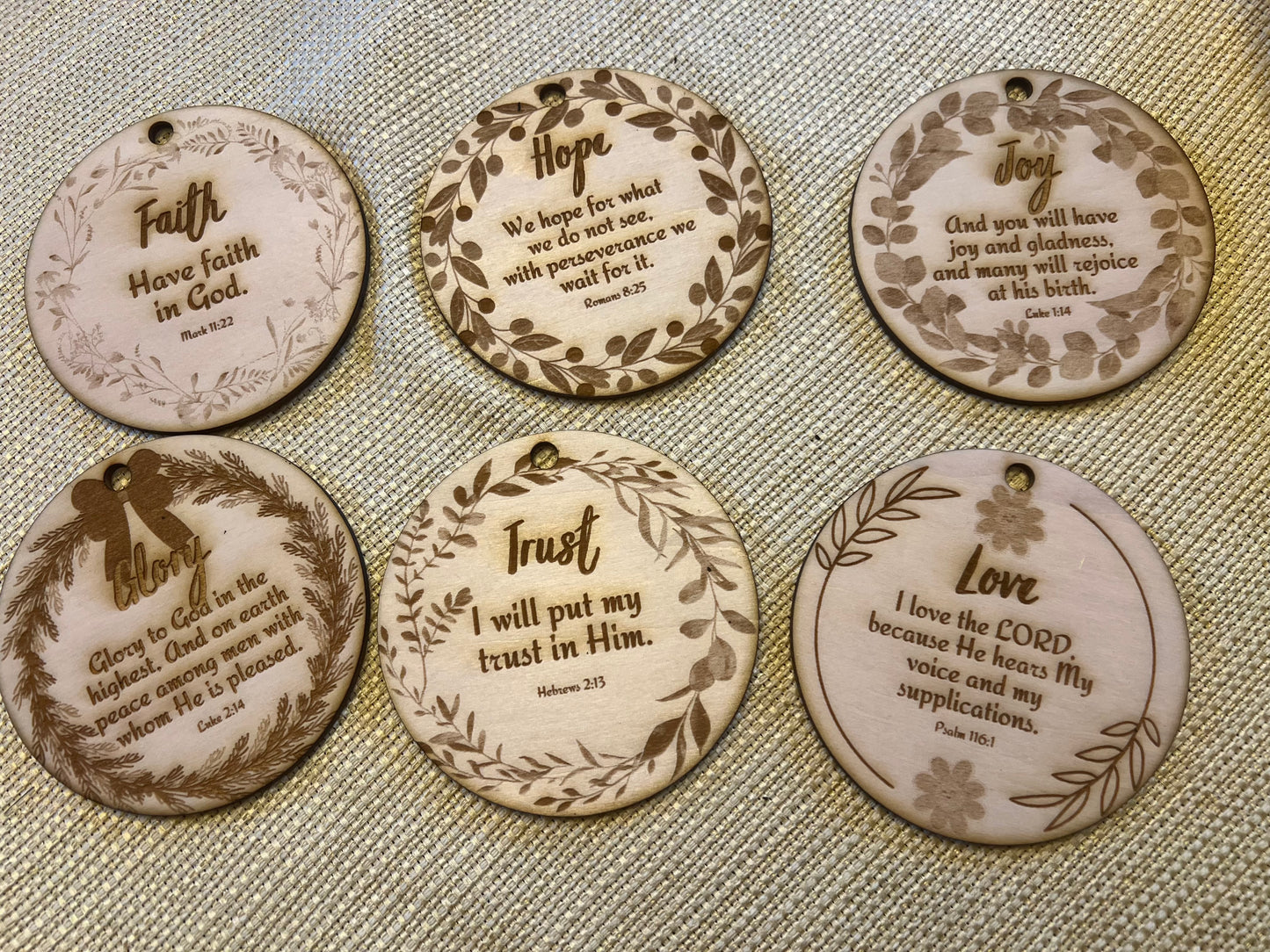 Encouraging Verses Christmas Ornaments (Set of 6)